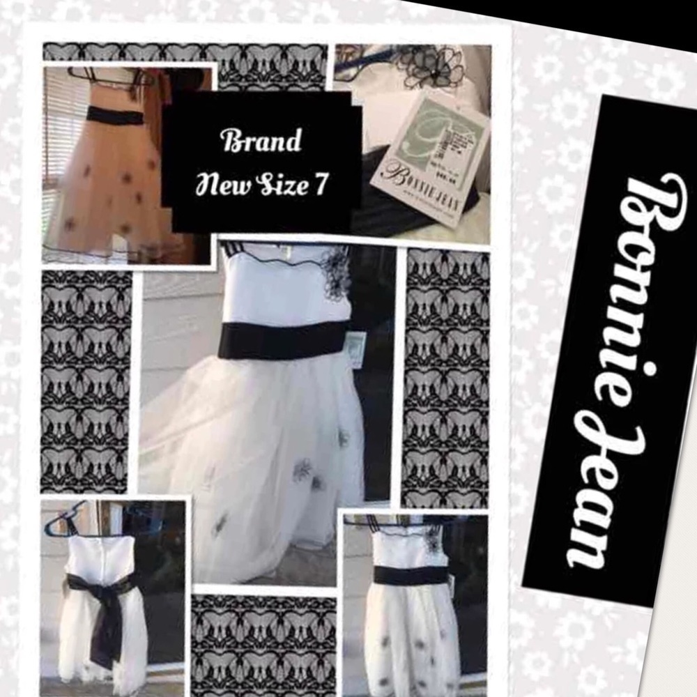 Bonnie Jean Tulle Size 7 Black White Easter Dress